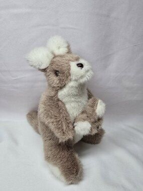 Vintage Nanco Stuffed Animal KANGAROO & JOEY BABY POUCH Toy